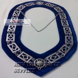 Masonic Regalia Collar de cadena chapado en oro Bordado Cinta de tela de cuero Freemason Costura de punto de cruz Artesanía - Product Image 2