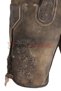 Pantalon en cuir bavarois pour homme, coupe confortable, style Oktoberfest, Lederhosen traditionnel, broderie personnalisée - Product Image 4