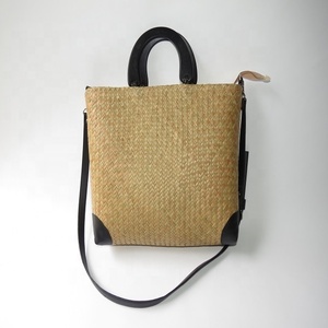 Sacs en rotin du vietnam pour femmes, avec sangle d'épaule en cuir, 2018 - Product Image 2