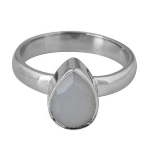 Genuino forma de pera Arco Iris piedra lunar sólido 925 anillo de plata esterlina joyería hecha a mano mayorista fabricante Casa DE Plata - Product Image 1