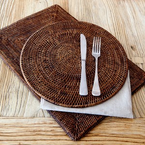 Platos de Presentación de Ratán Marrón al por Mayor/ Soporte Redondo para Platos Ecológico - Product Image 2