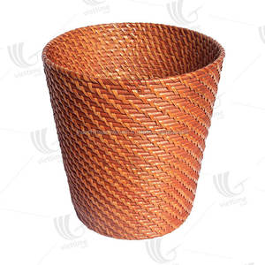 Cesta de Almacenamiento de Ropa de Ratán Natural con Forma de Cilindro y Tapa - Product Image 5