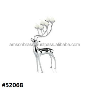 Metal <b>Candle</b> <b>Holder</b> for Restaurant Decoration Modern Design Desktop <b>Candle</b> <b>Holder</b> Silver Plated Reindeer - Product Image 5
