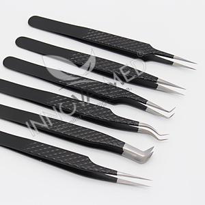 Pinzas profesionales para cejas de acero inoxidable Black Diamond Grip, agarre perfecto, herramienta ecológica OEM de INNOVAMED - Product Image 5