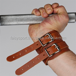 Sangles de musculation de qualité professionnelle, en cuir de vachette de qualité supérieure, antidérapantes, pour le soutien du poignet, la sécurité en fitness, la musculation - Product Image 4