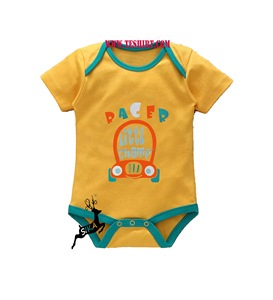 OEM/ODM Barboteuses pour bébés 100% coton biologique teintées sur mesure Vêtements d'été unisexes à rayures Best-seller d'usine écologique - Product Image 3