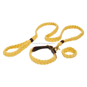 Sunflower Cotton Rope Dog LeashHandmade - Product Image 1