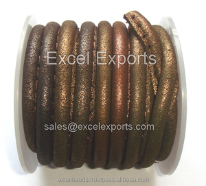Red Side Stitched Lambskin <b>Leather</b> Cord / Straight Stitched <b>Leather</b> Cord-Sizes 3mm 4mm 5mm-Excel Exports - Product Image 4