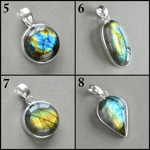 Pendentif en argent de labradorite naturelle allemand, pierre précieuse, vente en gros, multi-feux - Product Image 3
