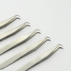 Pinzas de extensión de pestañas profesionales de agarre de precisión Pinzas de pestañas Nano puntas de acero inoxidable excelentes con logotipo personalizado - Product Image 2
