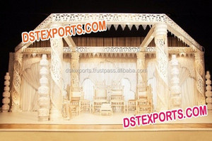 Mariage hindou élégant de style traditionnel doré Décorations de mariage sculptées Mandap pour les cérémonies indiennes pour les mariages Autres - Product Image 5