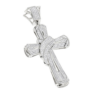 Colgante de Cruz Hip Hop Grande de Oro de 14k para Hombre con Diamantes, Colgante de Cruz con Diamantes de 1.00 Ct, Oro Sólido de 14k - Product Image 5