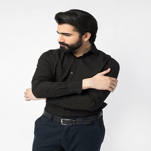 Camisas de vestir personalizadas OEM de alta calidad, negras, ajustadas y cálidas - Product Image 4