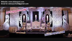 Traditionnel Punjabi Haveli Darwaja Fiber D'or Porte Panneaux De Toile De Fond De Mariage de Toile De Fond D'étape de Panneau - Product Image 2