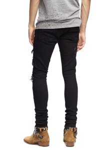 Jeans DiZNEW OEM noirs sans nom de marque denim <span class=keywords><strong>skinny</strong></span> pour hommes vente en gros - Product Image 5