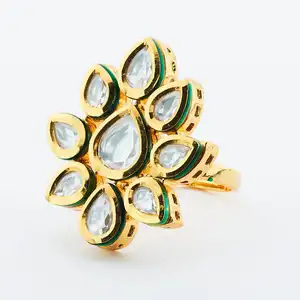 Fancy Kundan Nhẫn Ngón Tay Bán Buôn Ấn Độ