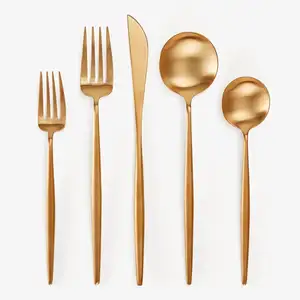 Set di posate in oro opaco Set di posate in acciaio inossidabile set di posate per utensili da cucina artigianali lavabile in lavastoviglie