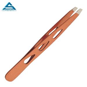 แหนบถอนขนคิ้วแบบ440มืออาชีพแหนบปลายเฉียงเคลือบสีดำตามสั่ง - Product Image 4