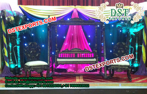 Columpio de madera hecho a mano para escenario de boda, accesorio de decoración de escenario, ideal para bodas, indio, Mehandi - Product Image 3