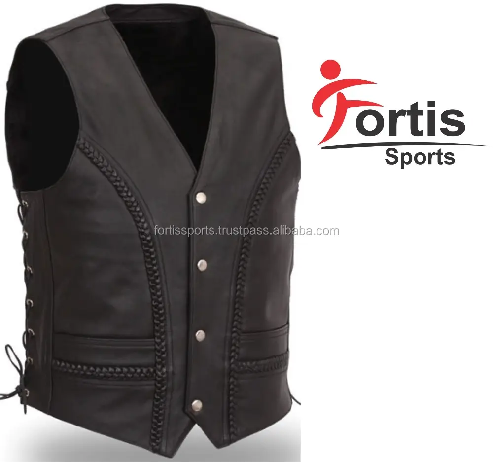 Men Leather Vest/Motorbike Leather Vest/Motorcycle Leather Vest