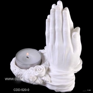 Portavelas de luz de té de mano de oración de piedra de ónix natural para Navidad linternas y tarros de velas de piedra elegantes - Product Image 1