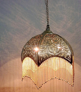 โคมไฟทรงโดมแบบแขวน ทำจากทองเหลือง/โลหะ รุ่น BR303 ลายสเกลลอป สไตล์โมร็อกโก - Product Image 1