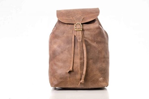 Mochila de cuero genuino Vintage 100%, mochila de viaje antirrobo con cierre de solapa con cordón duradero, bolso de diseñador Nacional Alto - Product Image 2
