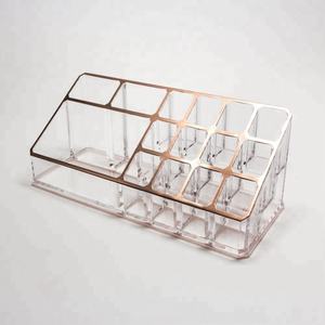 Organizador de Maquillaje Cosmético de Escritorio Acrílico Color Oro Rosa - Product Image 6