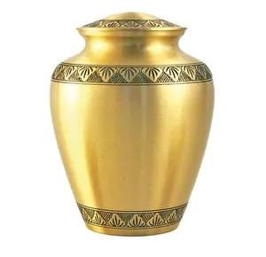 Solid Brass Adult Funeral Supplies Cremation <b>Urn</b> <b>Large</b> Custom Engraved Gold for Human Ashes Metal Cremation <b>Urn</b> - Product Image 1