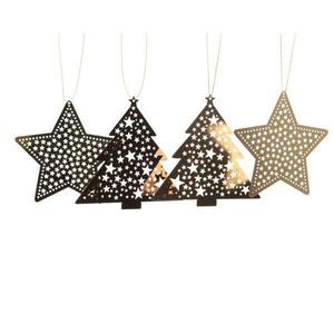Décoration de Noël en métal en forme d'étoile et d'arbre à suspendre - Product Image 1