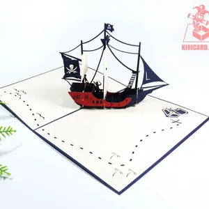 Geburtstags geschenk karte Transport karte 3d handgemachte Piraten schiff Pop Up Card Bestseller