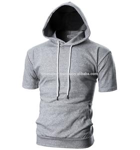 Sudadera con capucha ligera de manga corta ajustada para hombre - Product Image 1