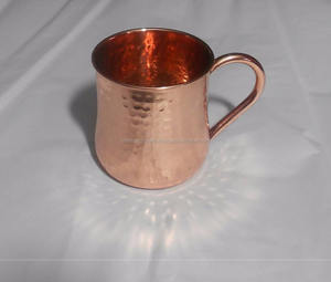 Artesanía de alta calidad Logotipo grabado personalizado Cobre martillado Moscow Mule Tazas Mejor Drinkware Hecho en India - Product Image 3