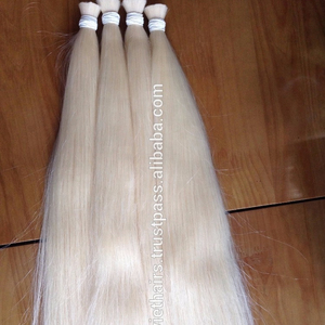 100% soyeux vague droite Blonde #613 70cm longueur Remy Extension de cheveux en vrac Options colorées disponibles - Product Image 1