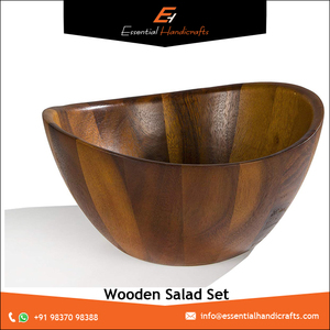 Nuevo juego de cuencos de madera para servir frutas de 3 piezas, ensaladera de masa de madera para el hogar, cocina, hotel y restaurante - Product Image 3