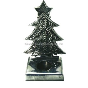 Bougeoir artisanal en métal design classique pour la décoration intérieure Bougeoir en métal aluminium pour décoration de Noël X-Mas Tree Tea Lite - Product Image 1