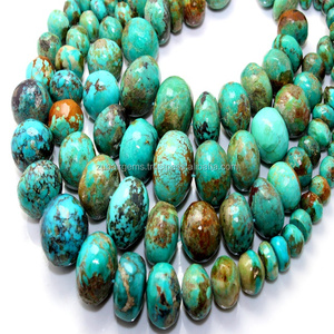Cuentas de piedra turquesa Arizona Natural de alta calidad de 16 pulgadas, forma redonda, precios al por mayor competitivos - Product Image 1