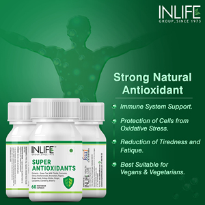 INLIFE Super antioxydant supplément lycopène thé vert chardon-Marie curcumine et ingrédients puissants-60 Capsules végétariennes - Product Image 4