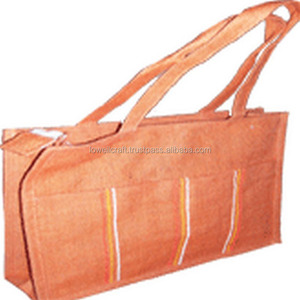 Eco-friendly Geometric Pattern Jute Shopping Tote <b>Bag</b> with Long Handle Reusable & Sustainable for Travel Use - Product Image 2