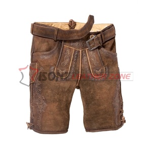 Trachtenmode cuir traditionnel bavarois Oktoberfest tenue Kniebund Lederhosen dans toutes les couleurs Plus Size Techniques brodées - Product Image 1