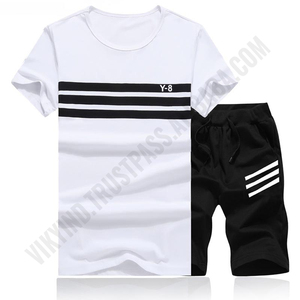 Conjunto de Camiseta y Pantalones Cortos Deportivos para Hombre de Verano, Transpirable, de Secado Rápido, Conjunto Deportivo de Dos Piezas, Camiseta de Manga Corta y Pantalones Cortos - Product Image 5