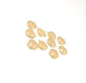 925 plata esterlina melocotón piedra lunar piedra preciosa facetado bisel conector chapado en oro corazón joyería hacer hallazgos - Product Image 3