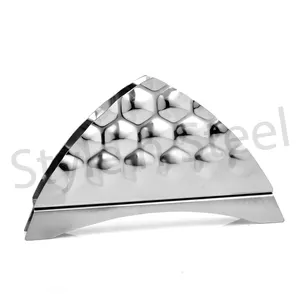 Porte-serviettes de table martelé unique de 16 cm en acier inoxydable avec boulon de base, boîtes à mouchoirs en métal - Product Image 1