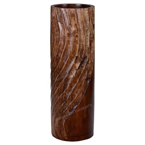 Fabricante indio, exportador de florero de madera maciza, diseño elegante, decoración del hogar, regalo personal único, suministro al por mayor - Product Image 1