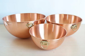 ชามทองแดงชามผลไม้ทองแดงเคลือบเงาโลหะอย่างยั่งยืน500 GMS กระจกโปแลนด์36 EBMOSSED/ลักยิ้ม - Product Image 3