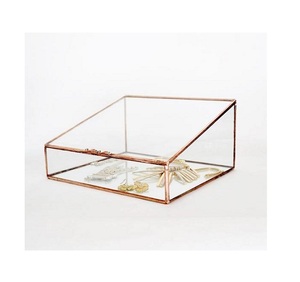 Boîte à bijoux en laiton avec cadre en métal et compartiments pour la maison ou le bureau à des fins décoratives - Product Image 4