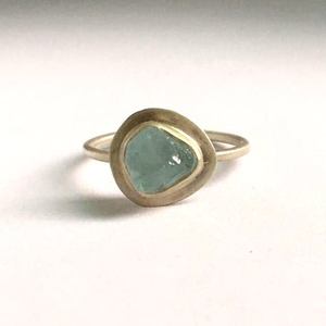 Bague en pierre aigue-marine en argent sterling 925 personnaliser hommes femmes bijoux de fiançailles en gros pierre bague aigue-marine naturelle - Product Image 1