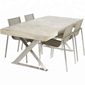 Mobilier de jardin extérieur au design moderne Tabouret et table à manger en fibre de béton léger plié pour usage domestique - Product Image 1