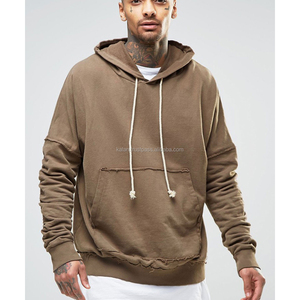 Factory New Premium Fleece Hoodie Light <b>Brown</b> 100% Cotton Knitted Weave Waterproof Embroidery Breathable Eco-Friendly KFH40 - Product Image 1