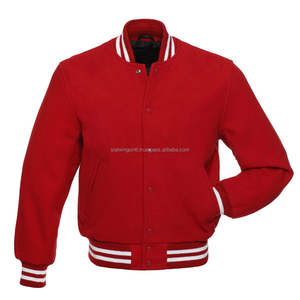 Chaqueta universitaria delgada personalizable para hombre de talla grande, cuello levantado de lana informal con logotipo de Letterman de invierno de tela tejida transpirable - Product Image 3